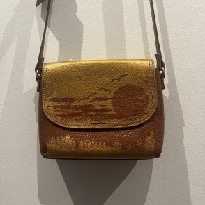 Kožená kabelka – Zlatá - první obrázek z galerie