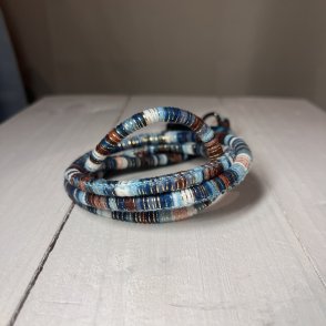 Boho popruh na telefon – modro-hnědá - první obrázek z galerie